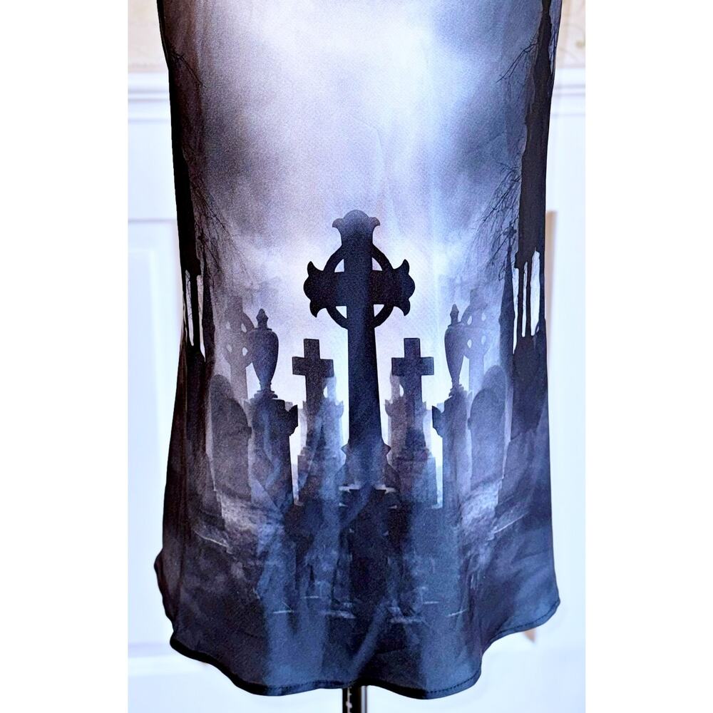 Dolls Kill Widow The Devil Decides Graveyard Midi Cami Dress XS Whimsigoth Punk - Picture 15 of 16